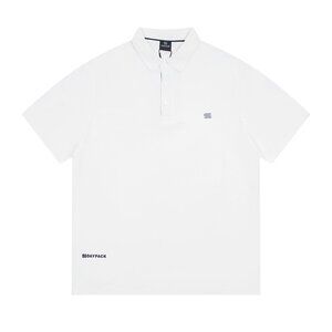 White Lapel Polo Shirt With Letter Print Kolon Sport
